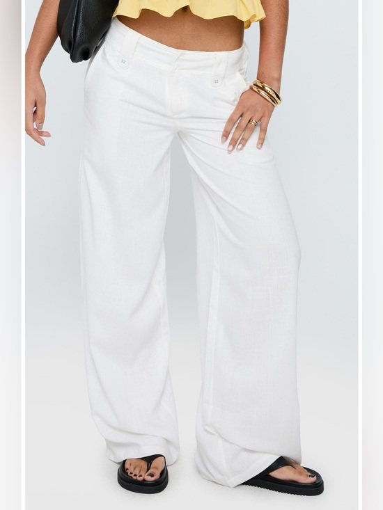 Princess Polly Pants - Princess Polly Pedra Linen Blend Wide Leg Pants Size 8